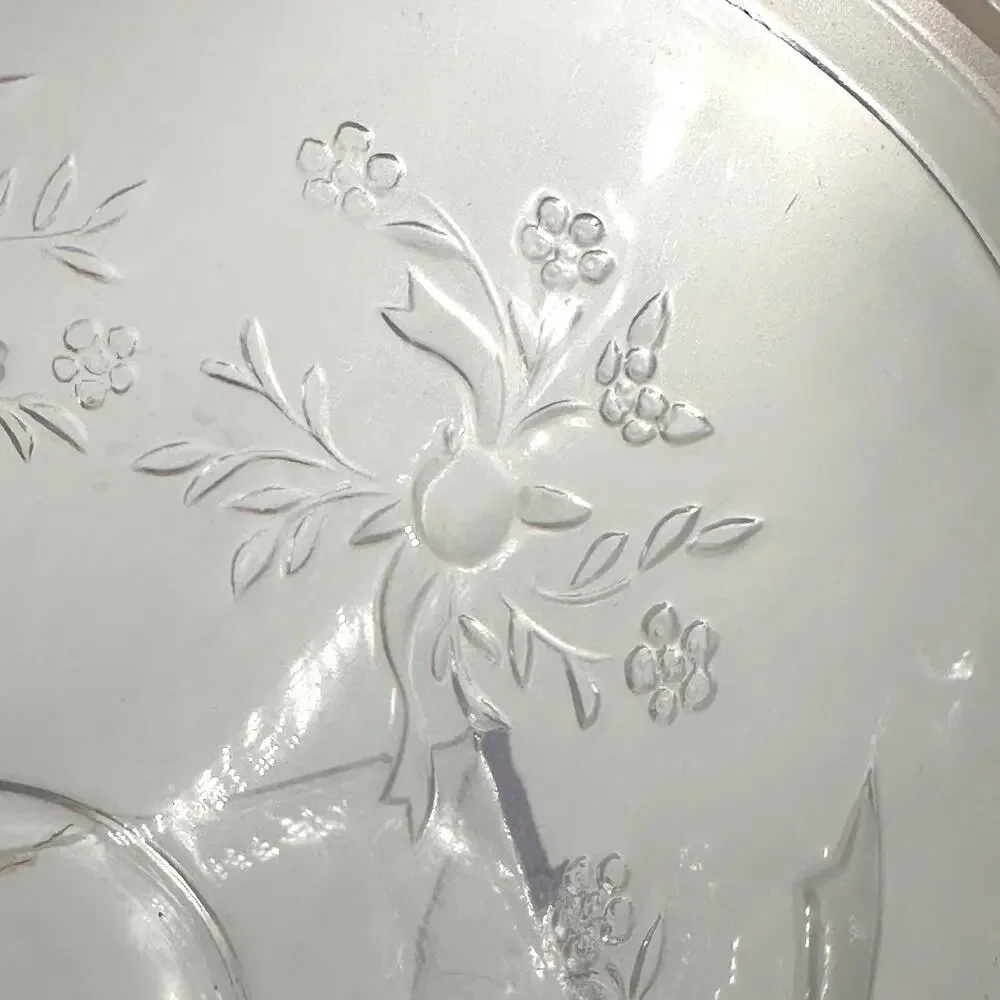 Vintage bamboo handle bowl embossed with geese apple bow International